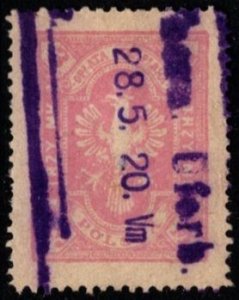 Vintage Poland Revenue 3 Marks Stamp Duty Used