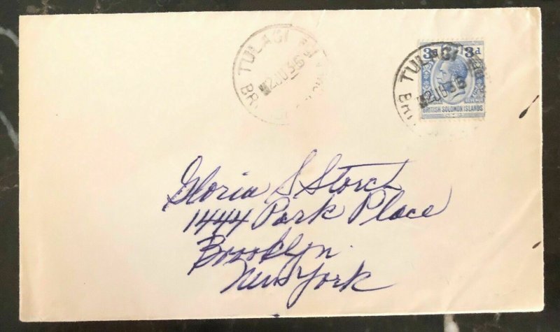 1936 Tulagi Solomon Island Cover To Brooklyn New York USA