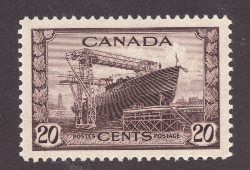 #260 - Canada - 1942 War Issue - 20c Corvette - MNH GEM - superfleas - cv$22.50