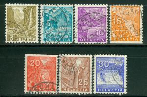 Switzerland Scott # 219 - 225, used