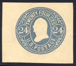 US U71 1865 Postal Stationery 24c George Washington unused cut square