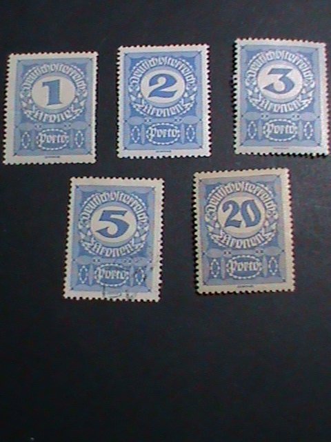 AUSTRIA STAMP-1920-SC#84//92  POSTAGE DUE STAMPS- MINT-100 YEARS OLD