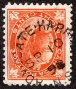 72 Scott - 8c orange, Used, ADVOCATE HARBOUR N.S. SOTN Split-ring cancel, Cana