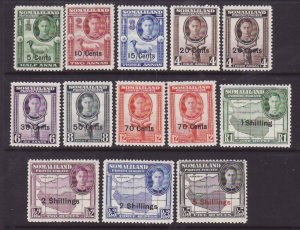 Somaliland-Sc#116-26- id9-unused og NH KGVI surcharged definitive set-Maps-rainb