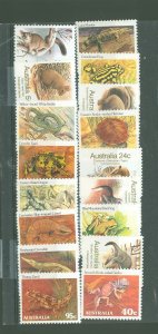 Australia  #784-800  Single (Complete Set)