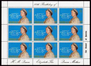 Tristan Da Cunha 1980 Sc#277 QUEEN MOTHER Sheetlet (9) MNH