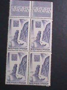 ​ST.PIERRE-MIQUELON-1947-SC# 325 75 YEARS OLD-SOLDIER'S BAY MNH BLOCK VF