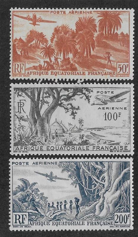 FRENCH EQUATORIAL AFRICA SC# C31-33  FVF/MOG    1946