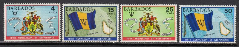 Barbados - 1971 Anniversary of Independence Sc# 364/367 - MNH (448N)