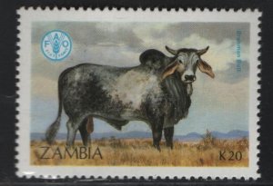 ZAMBIA, 421, HINGED, 1987 Cattle