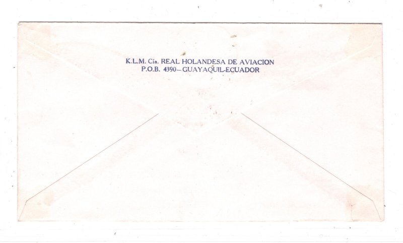ECUADOR  Air Mail Cover KLM FIRST FLIGHT PERU Lima 1961 Guayaquil {samwells}KT76