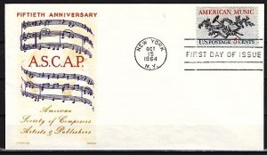 United States, Scott cat. 1252. American Music issue. First day cover. ^