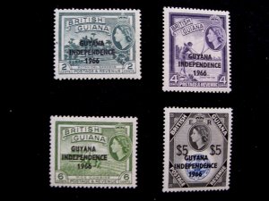 GUYANA - SCOTT# 1-3,6 - MLH - CAT VAL $31.60