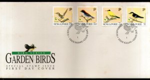 Singapore 1991 Garden Birds Animals Wildlife Fauna Sc 605-8 FDC # F207