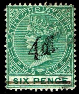 1886 St. Christopher #20 QV Surcharged Wmk 1 - Used - VF - CV$105.00 (ESP#4028)