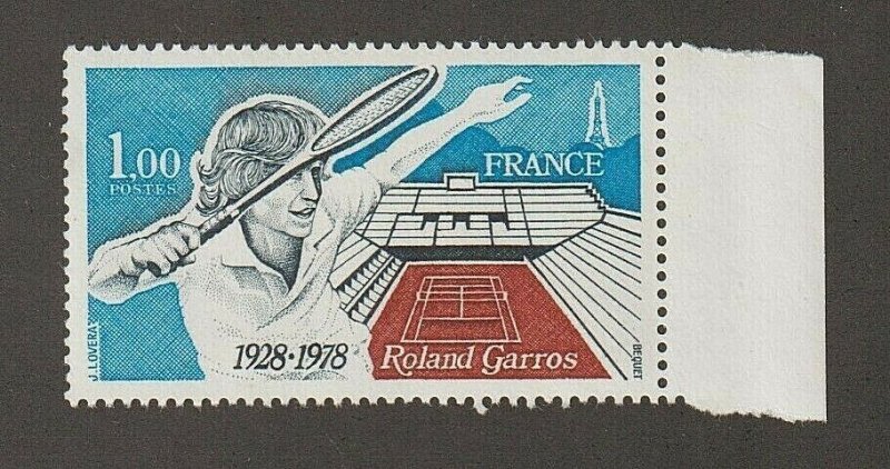 EDSROOM-9469 France 1612 MNH 1978 Complete Roland Garros Tennis Court