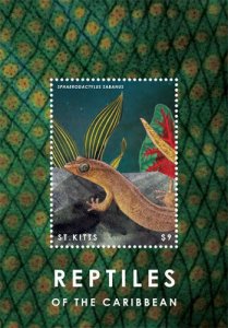 SAINT KITTS 2013 - REPTILES OF THE CARIBBEAN - STAMP SOUVENIR SHEET - MNH