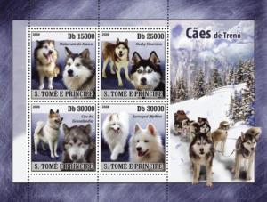 SAO TOME E PRINCIPE 2008 SHEET SLEDGE DOGS st8409a