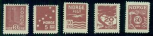 NORWAY Early ESSAYS, 3ore to 50ore in brown, og, LH, VF