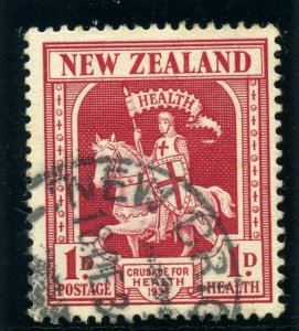 New Zealand 1934 KGV Health Stamp 1d + 1d carmine very fine used. SG 555. Sc B7.