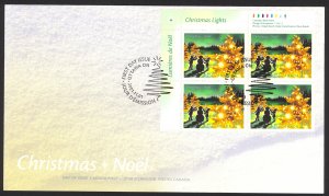 Canada Sc# 1924 FDC inscription block 2001 11.01 Christmas