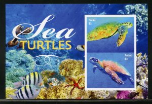PALAU  2020 TURTLES OF THE SEA IMPERFORATE SOUVENIR SHEET MINT NH