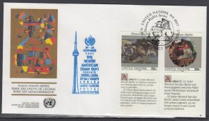 United Nations Scott 599-600 Combo FDC - N. American Stamp Expo