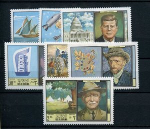 RAS AL KHAIMA KENNEDY, DEGAULLE, NAPOLEON, BADEN POWELL SET MINT NH