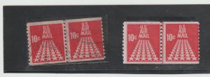 US Scott #C73 Airmail Fifty Star Runway 10 ct Coil line Pair MNH Coil Line Used