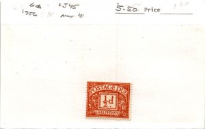 Great Britain, Postage Stamp, #J45 Mint LH, 1955 Postage Due (AB)