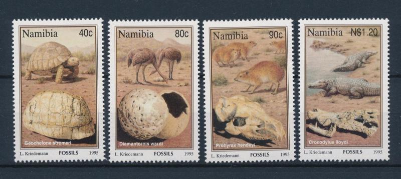 [40461] Namibia 1995 Animals Fossils Ostrich Tortoise Crocodile MNH