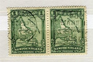 NEWFOUNDLAND; 1930s early Pictorial issue fine used 1c. PAIR Postmark