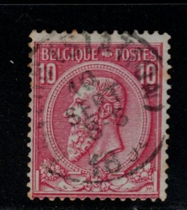 Belgium Scott 52 Used 1885 on Bluish paper