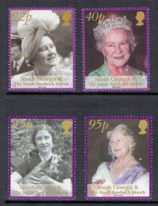 SOUTH GEORGIA 2002 Queen Mother; Scott 281-85, SG 344-48; MNH