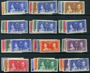 1937 12th May Coronation KGVI Ascension to Sierra Leone Mounted Mint sets