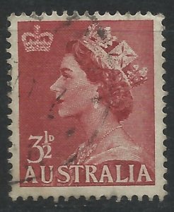 Australia 1953 - Queen Elizabeth 3½d definitive no watermark - SG263 used