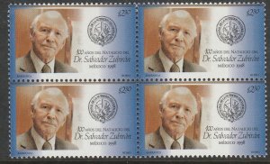 MEXICO 2071, Dr Salvador Zubiran Birth Centennial. MINT NH BLK OF 4. VF (113)