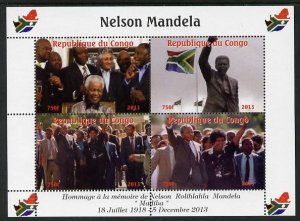 CONGO B. - 2013 - Nelson Mandela #1 - Perf 4v Sheet - Mint Never Hinged