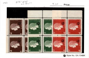 Canada, Postage Stamp, #O46-O48 Block Mint NH, 1963 Official (AF)