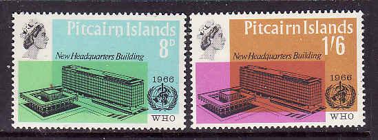 Pitcairn Is-Sc#62-3-unused light hinge set-WHO-Omnibus-1966-