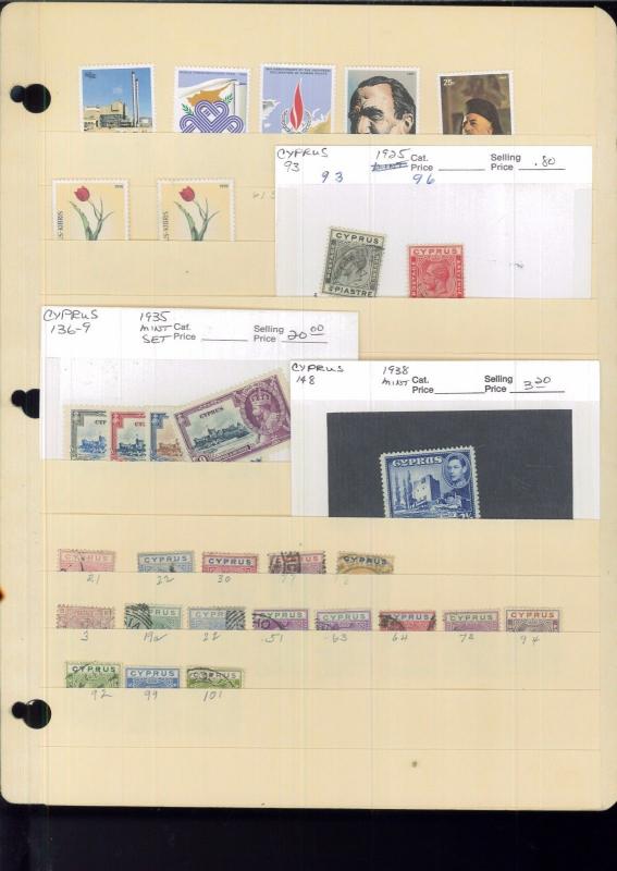 1903-1960 Cyprus Postage Stamp Mixed Variety Mint & Used Collection Value $1,970