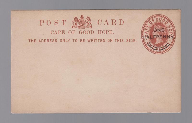 1894 Mint Unused Cape of Good Hope Postal Stationery Postcard H&G # 8