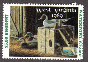 State Duck Stamp. West Virginia, Scott # WV-5, 1989 MNH. Lot 220346