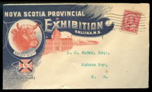 ?Nova Scotia Provincial Exhibition 1905 BULL on colour  advert cover Canada