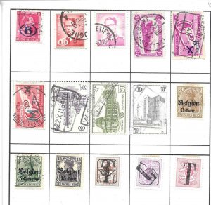 Belgium #Z51 Used Mixture of 15 stamps.  Collection / Lot