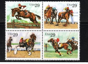 2756 - 2759 * SPORTING HORSES *  U.S. Postage Stamp BLOCK OF 4  MNH (1)