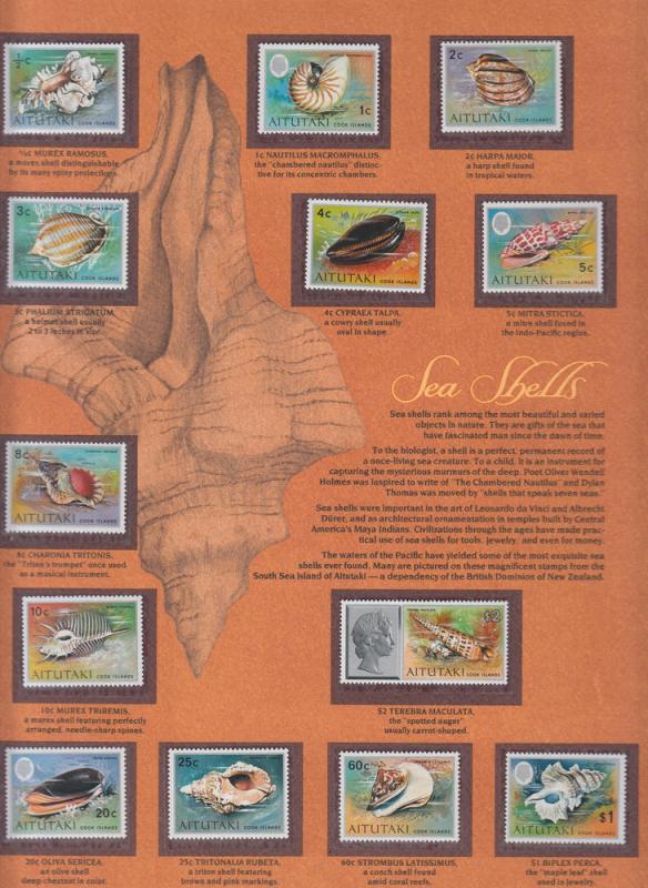 Aitutaki - 1974 Sea Shells Sc# 82/94 - MNH(T8)