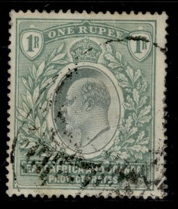 EAST AFRICA and UGANDA EDVII SG26, 1r green, FINE USED. Cat £70.