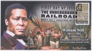 24-073, 2024, The Underground Railroad, First Day Cover, Pictorial Postmark, Wil