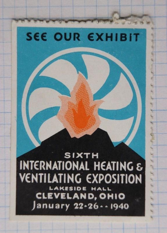 Intl Heating Ventilating HVAC industry expo show Cleveland 1940 art Poster ad 